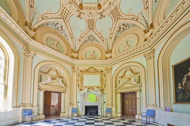 Venue: And Orleans House Gallery in Twickenham, provided the ideal backdrop for the service, as the couple tied the knot in the Grade II listed Octagon Room (pictured)