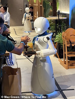 Travel content creator Maz Green stopped by for a juice and a green tea at Dawn Avatar Robot Café in Tokyo