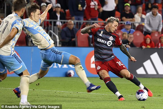 TORONTO, ON - AUGUST 30: Federico Bernardeschi (10) of Toronto FC in action during the MLS League match between Toronto FC and the Philadelphia Union at BMO Field in Toronto, Canada on July 30, 2023. (Photo by Mert Alper Dervis/Anadolu Agency via Getty Images)