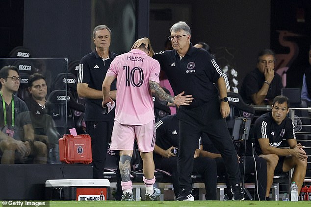 Lionel Messi was frustrated to go out during the first half of Miami's win with a muscle injury.