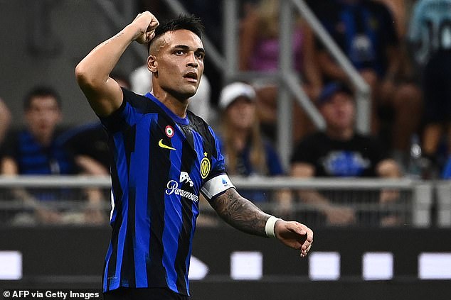 Argentina and Inter Milan striker Lautaro Martinez were on the double for Inter in their 4-0 win