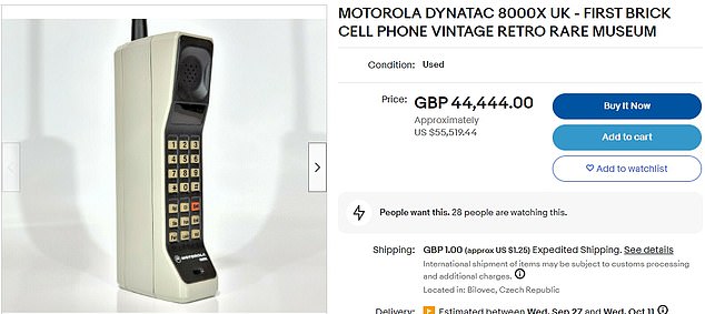 One of these cell phones is listed on eBay for more than $55,000