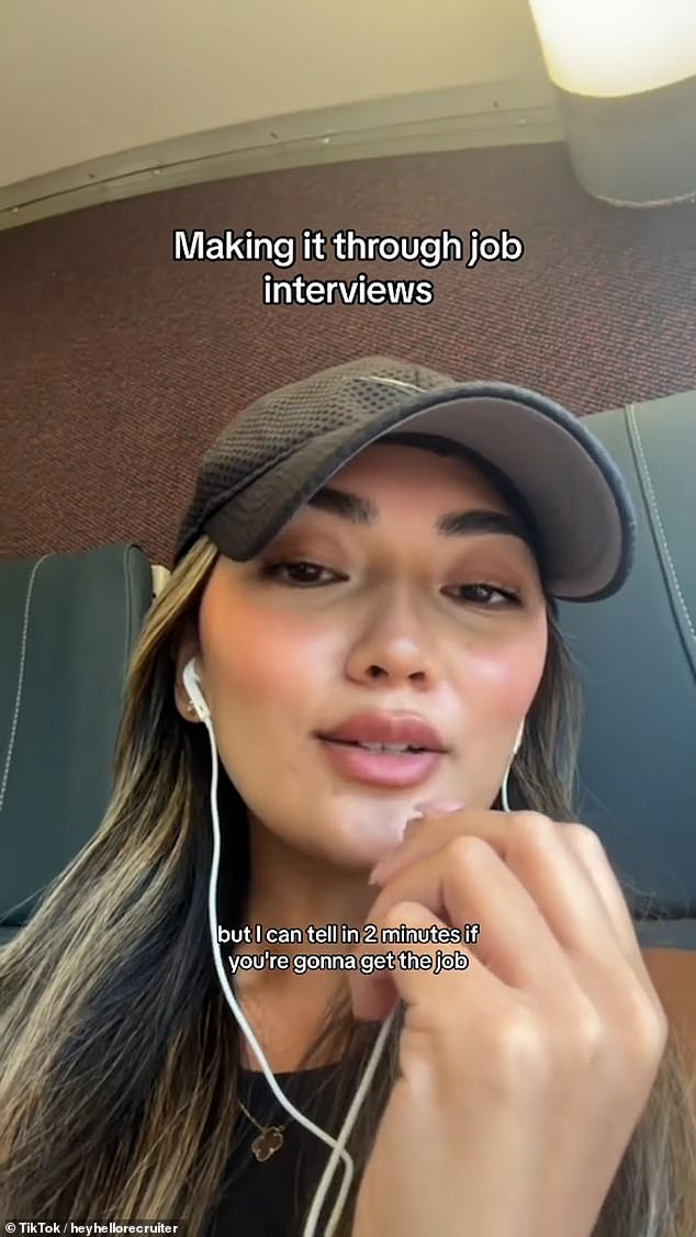 TikTok user @recruiterclio, who has more than 79,000 followers on the social media platform, says she can tell almost instantly whether a person is the right person for a job