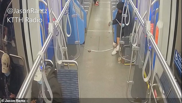 In 2022, there were nearly 1,900 reports of drug use in the bus system, 52 operators exposed to drug smoke, and 16 employee claims for exposure.  (Above) Surveillance footage of a woman allegedly smoking illegal substances on the King County Metro bus