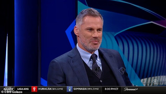 Jamie Carragher didn't pass up the opportunity to make a joke in CBS' Champions League programming Tuesday night.