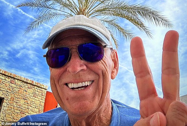 Legendary singer Jimmy Buffett, best known for his song Margaritaville, passed away Friday evening at the age of 76 (pictured March 7)