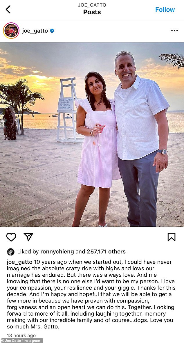 He's off the market: Joe Gatto officially RECONCILIATES with estranged wife Bessy Gatto a YEAR after they broke up;  September seen