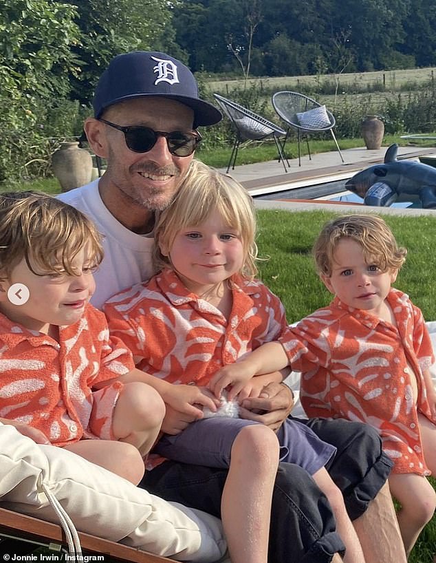 Family: Jonnie shares three young children - Rex, four, and two-year-old twins Rafa and Cormac - with wife Jessica