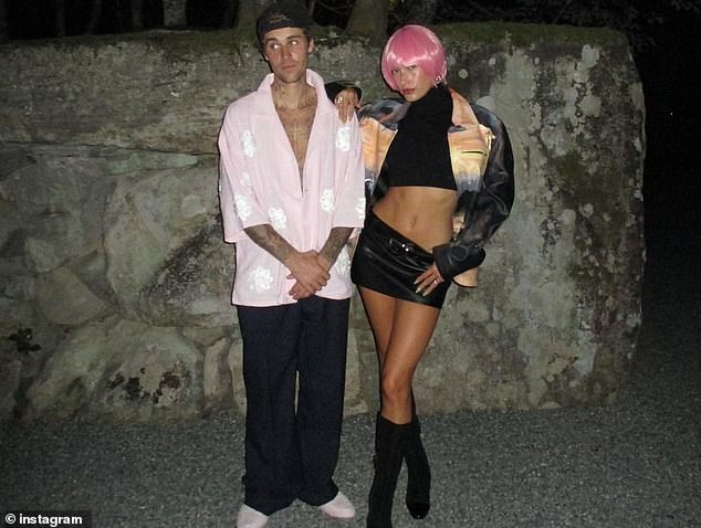 Good times: Justin Bieber commemorated his fifth wedding anniversary by sharing several photos taken during his recent trip to Japan to his Instagram account on Saturday