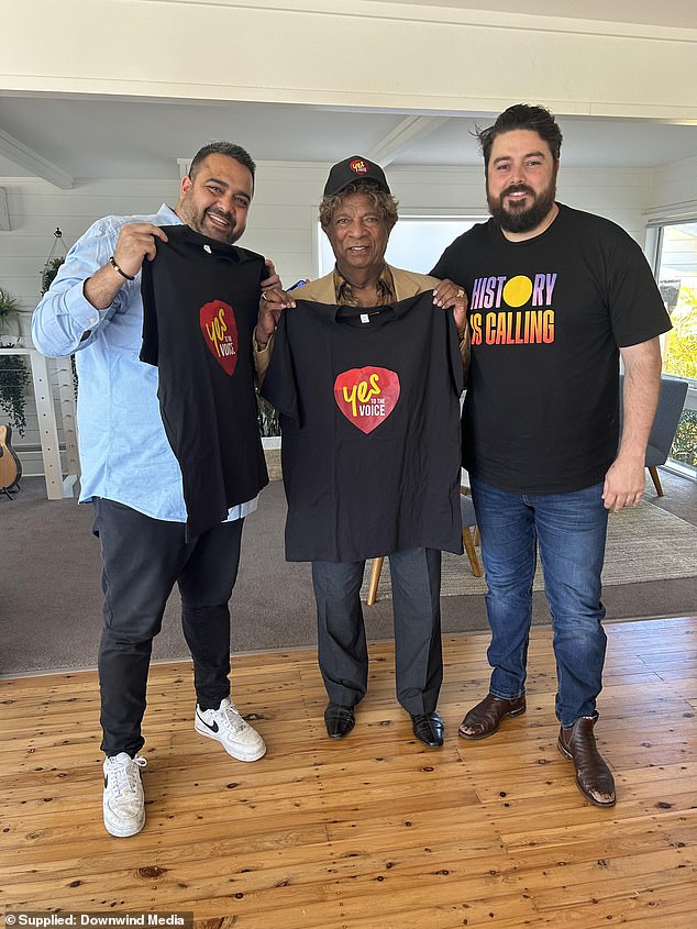 Kamahl's (center) sudden change of heart was prompted by a conversation with comedian Dane Simpson (left) and constitutional lawyer Eddie Synot (right)