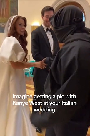 Kanye West crashed a random couple's wedding in Italy last weekend, much to the delight of the bride and groom, the video shows