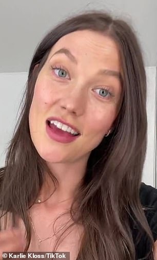 Karlie Kloss pictured herself with minimal makeup in a May 10 TikTok video