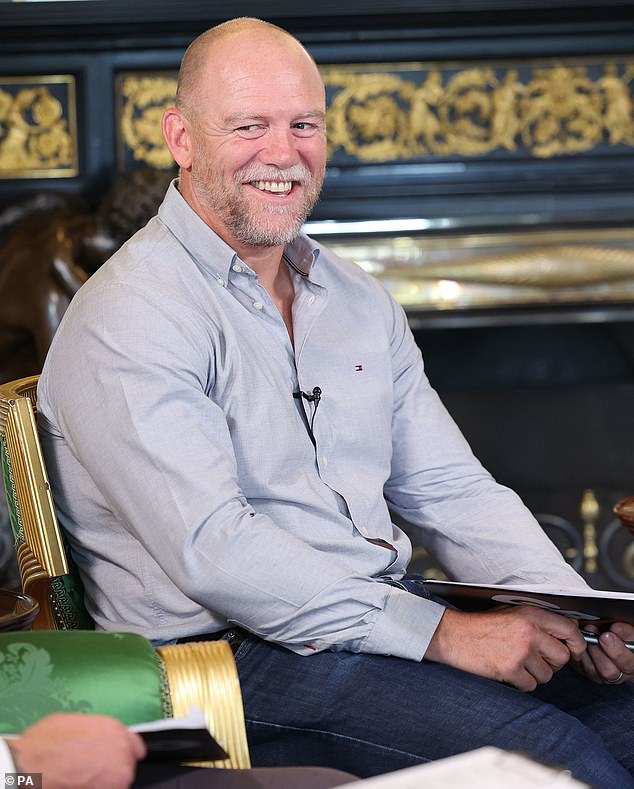 Mike Tindall (pictured) hosted a special episode of his podcast The Good, the Bad, and the Rugby at Windsor Castle