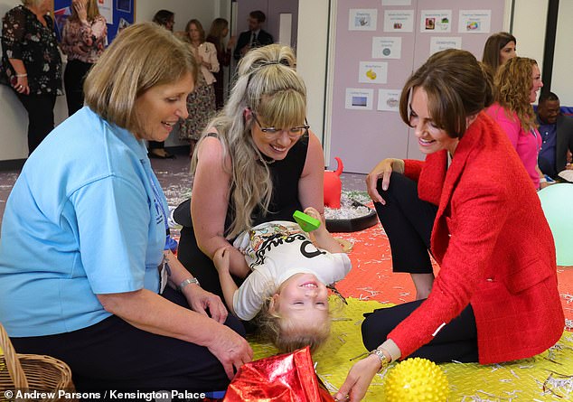 The Princess, who is known for her down-to-earth and motherly character, immediately felt at home during the sensory development workshop.