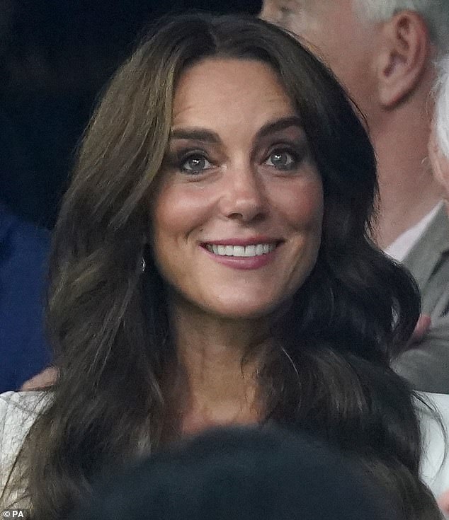 The Princess of Wales looked radiant and elegant in a white ensemble as she watched England play Argentina at the Rugby World Cup in France