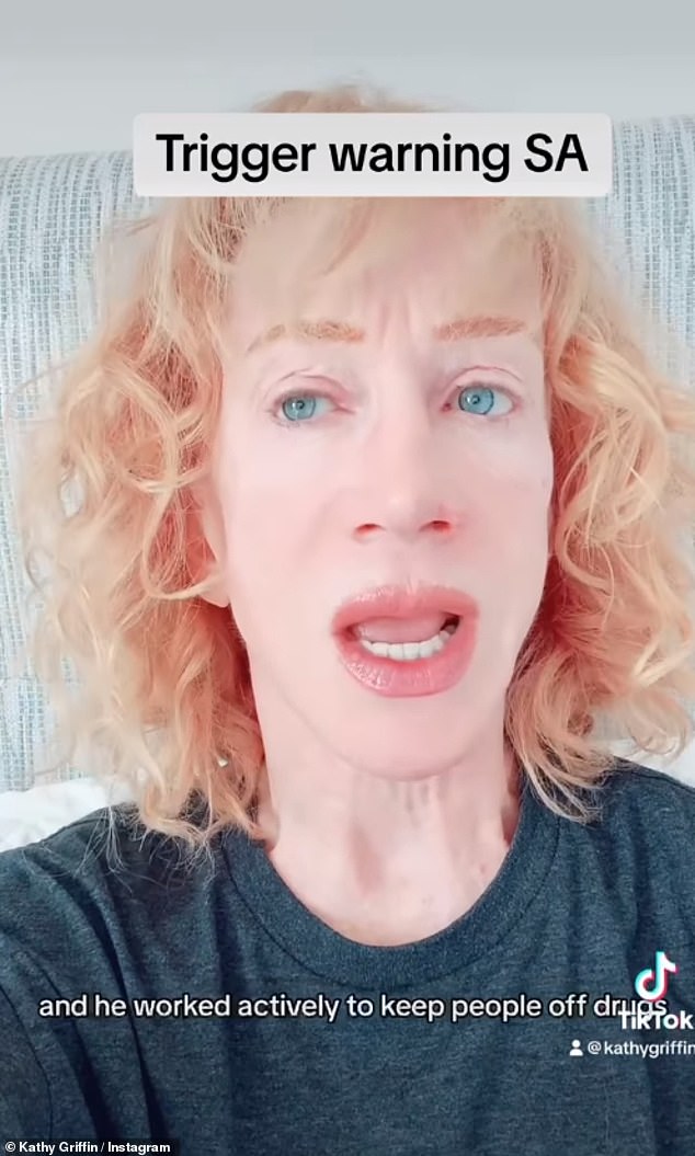 'Blood was not thicker than water in my case': Kathy Griffin recalls trying to report her own brother for allegedly abusing two children, while calling out Ashton Kutcher and Mila Kunis for writing letters in support of the convicted rapist Danny Masterson