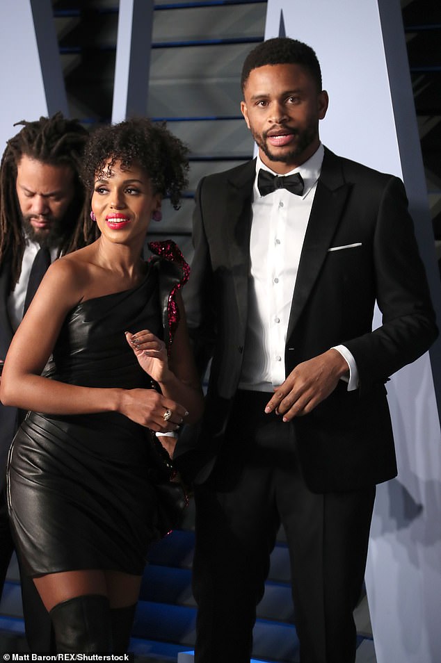 Couple: Washington and her husband, former NFL star Nnamdi Asomugha – whom she married in 2013 – share daughter Isabelle, eight, and son Caleb, six (photo 2018)