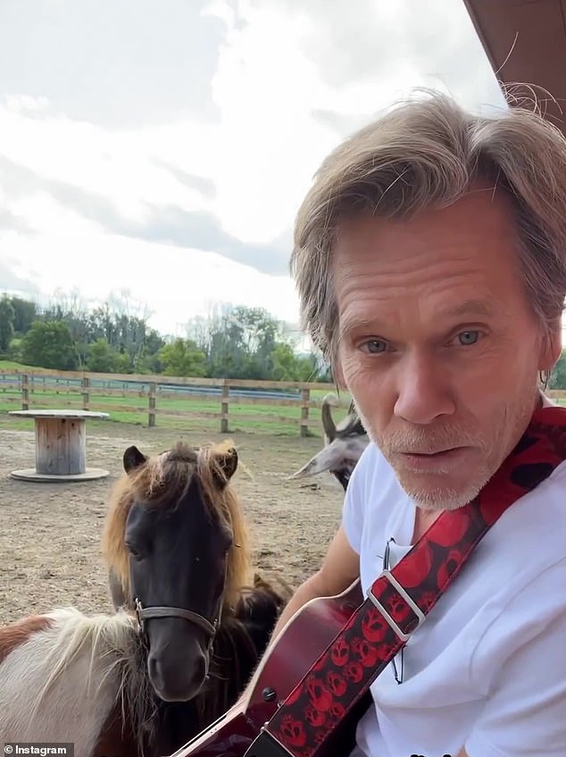 Creepy: Kevin Bacon, 65, revealed that the previous owner of his Connecticut farm demanded he demolish an abandoned house on the property before selling it to him over fears it was haunted during a conversation on Rob Lowe's Literally- podcast