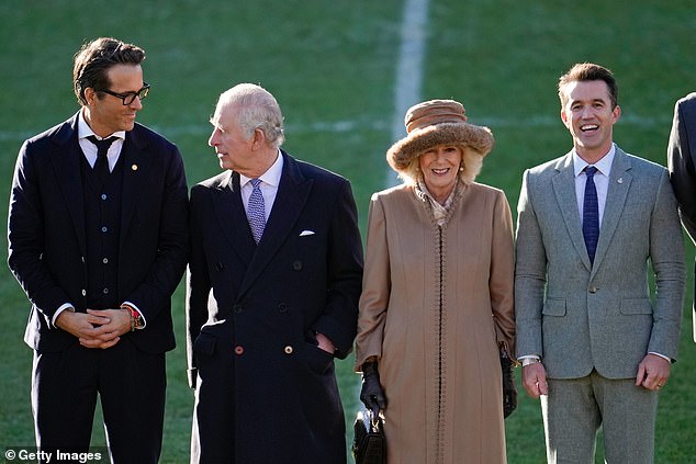 Rob McElhenney stood next to Queen Camilla during the visit, which took place in December