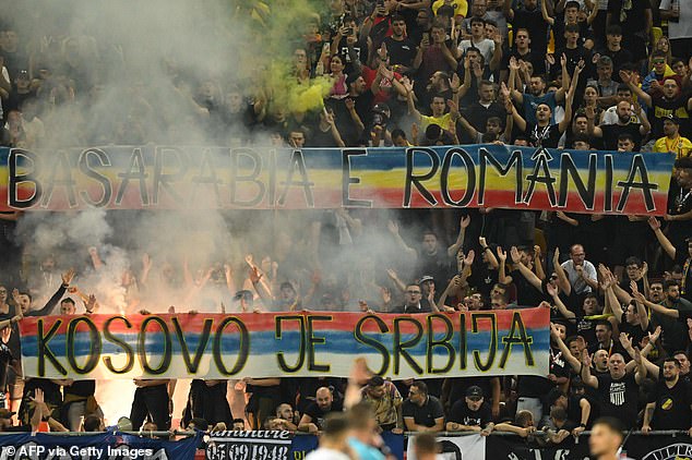 Kosovo's Euro 2024 qualifying match against Romania has been abandoned after Romanian fans chanted 'Kosovo is Serbia' while also unfurling banners stating the same