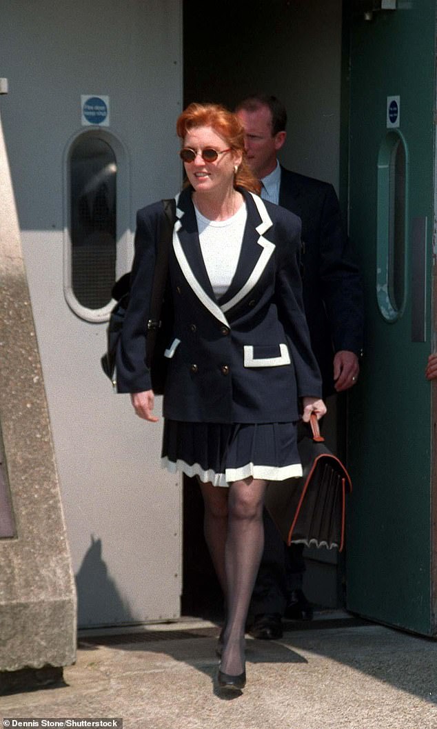 Sarah pictured at Heathrow Airport in 1996. She says it's only the shock of breast cancer that has allowed her to regain some perspective