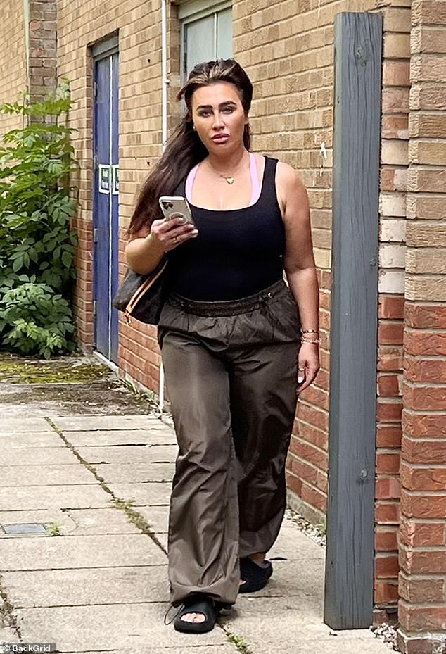 Glowing: Lauren Goodger looked effortlessly stylish on Monday as she was spotted leaving the gym after a workout in Chigwell, Essex