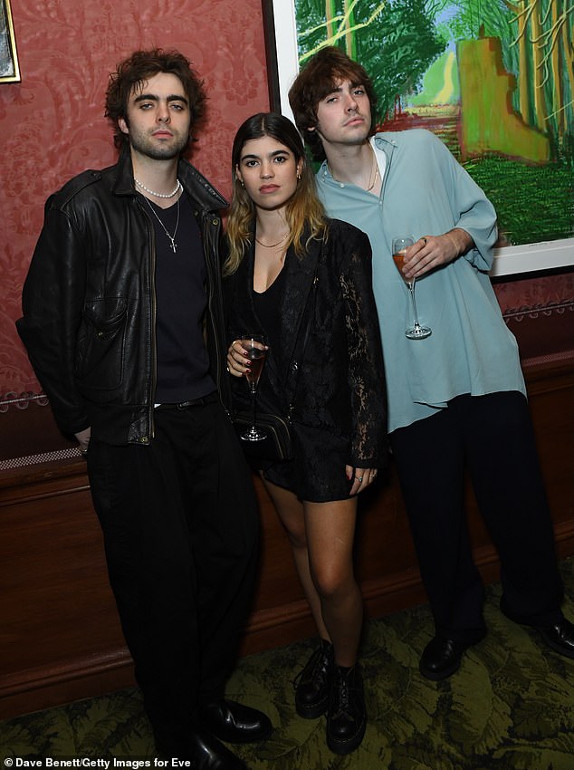 Family: Liam Gallagher's children Molly Moorish, Lennon and Gene Gallagher enjoyed a night out at the ES Magazine X Paco Rabanne London Fashion Week party on Friday