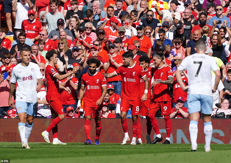 Liverpool doubled their lead as Matty Cash shot through his own net as Aston Villa shot themselves in the foot