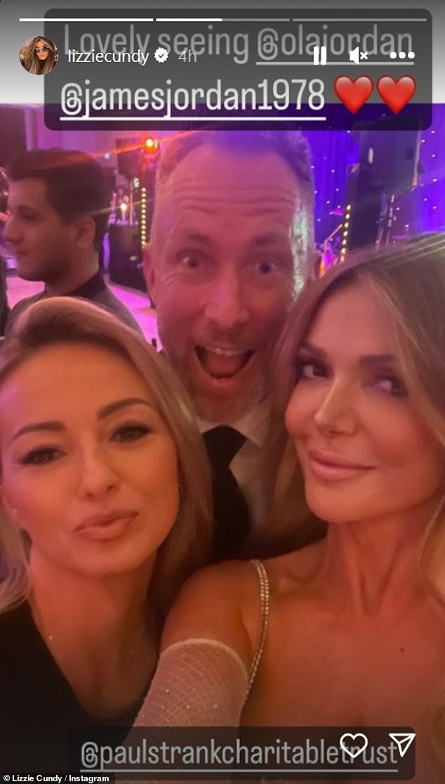 Reunited: Lizzie shared a selfie with fellow guests, former Strictly professional dancers Ola and James Jordan as she talked about how fun it was to see them