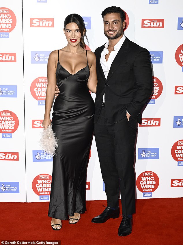 Back together!  Ekin-Su Culculoglu and Davide Sanclimenti looked happier than ever as they reunited at the Who Cares Wins Awards ceremony at London's Roundhouse on Tuesday.