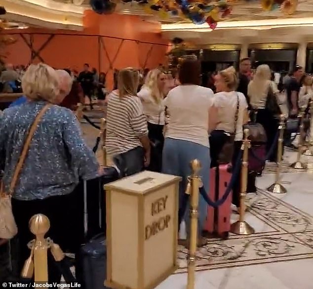 There were long lines to check in at the Bellagio on Thursday