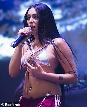 Taking the stage: Madonna's daughter, Lourdes Leon, performed at a concert in Madrid, Spain on Saturday