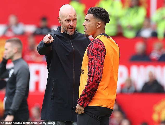 Erik ten Hag (left) will have clear talks with Jadon Sancho (right) after his omission from Manchester United's 3-1 defeat to Arsenal on Sunday