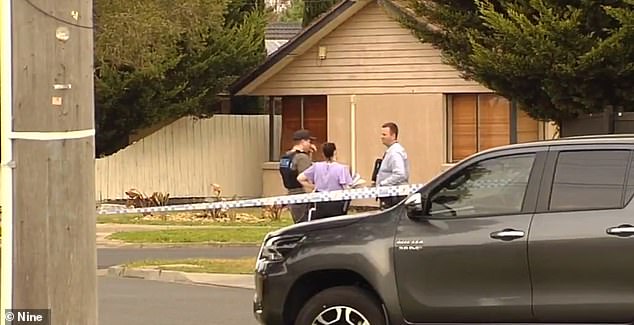 A major police operation is underway after a woman's body was discovered in a house in Melbourne's western suburbs (pictured, police at the crime scene)