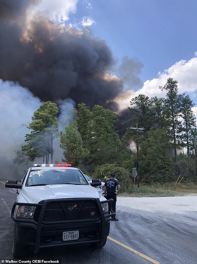 Images and videos shared on social media show thick, dark plumes of smoke seeping into the sky as the fire burns