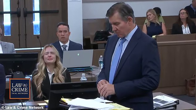 Kowalski (seen here trying to hold back tears during an earlier hearing) submitted the emotional letter to see if it can be used as evidence in her family's lawsuit against John's Hopkins All Children's Hospital, which is being led by attorney Greg Anderson (right)