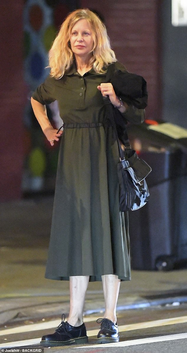 Night Out: Meg Out: Meg Ryan was all smiles as she spent her Wednesday evening with a friend in New York City