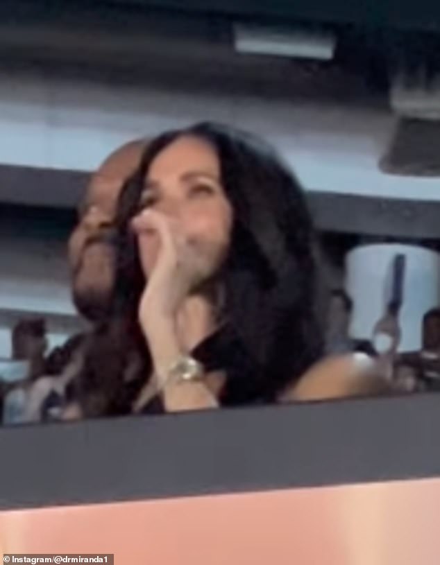 Meghan Markle, 41, could be seen cheering on Beyoncé alongside a number of A-list celebrities in an unseen clip from the pop star's concert earlier this month