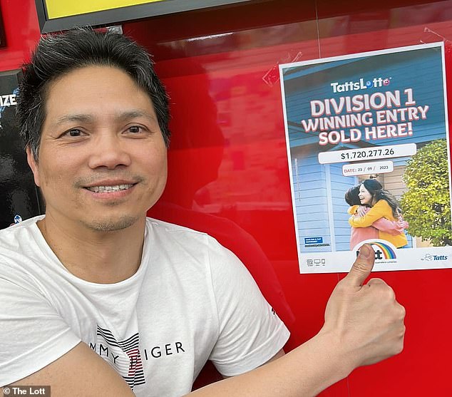 Melton Lotto & TSG owner Phong Thai (pictured) has been nicknamed 'Mr Lucky' after the newsagent sold its 62nd Division 1 lotto winner on Saturday