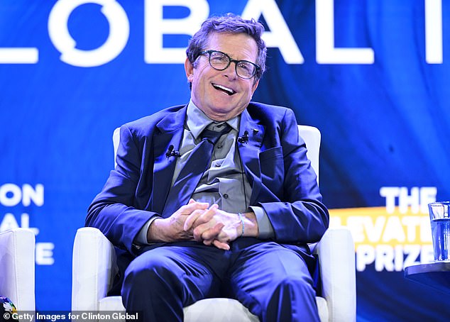 The latest: Michael J. Fox, 62, was photographed speaking on stage Tuesday at the Clinton Global Initiative meeting held in New York at the New York Hilton Midtown.