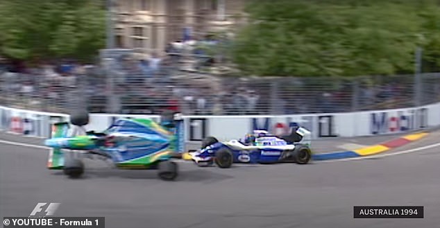 Schumacher and Hill controversially collided at the final race of the season in Adelaide