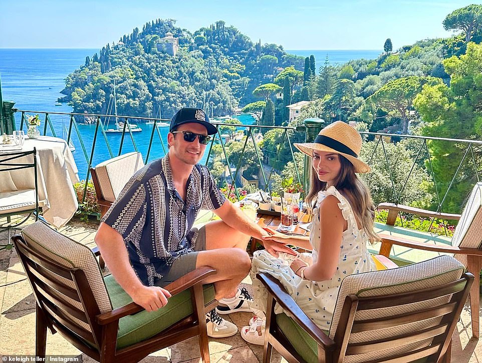 Loving Italy: Miles Teller enjoyed an Italian getaway with his wife Keleigh Teller in Portofino, Italy this week