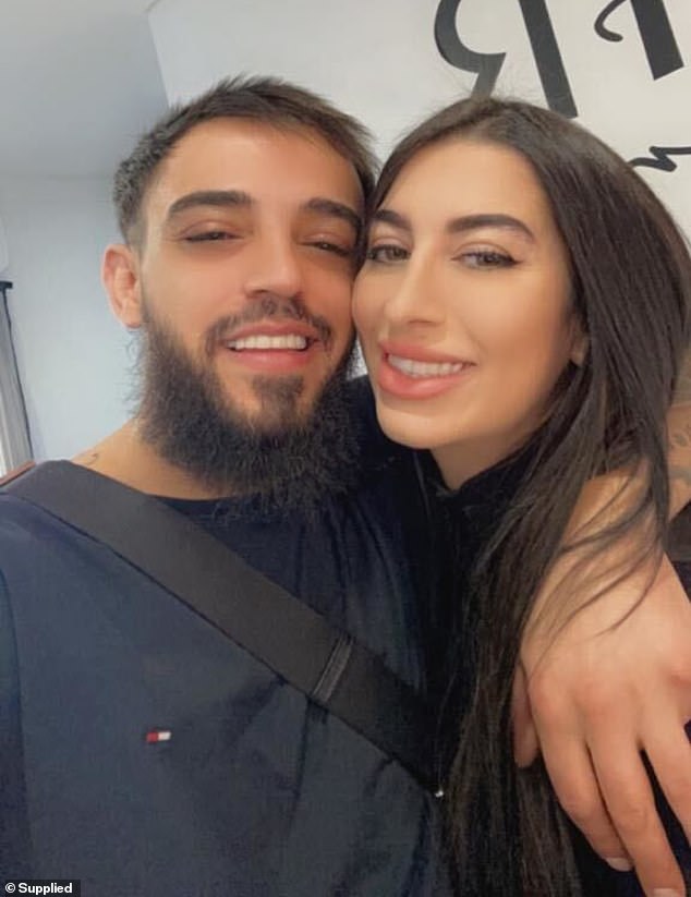 Alexandra Mastropetros, 27, is pictured with her husband Ahmed