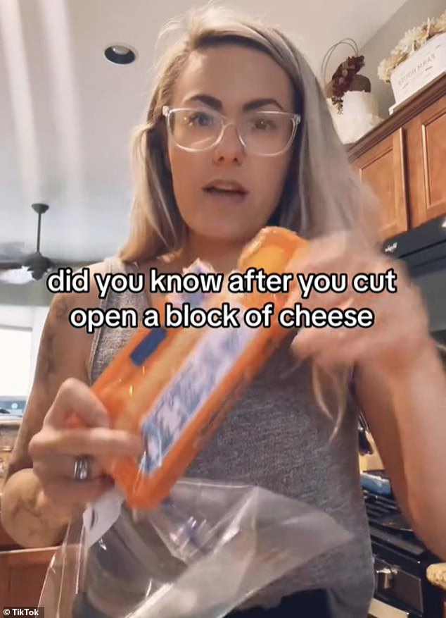 Content creator Chrissy, from Yavapai County, Arizona, took to TikTok to reveal that she puts her cheese in a resealable bag after opening the original packaging