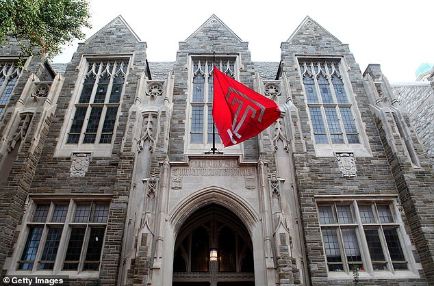 Epps was attending a memorial service at Temple University (pictured) when she suddenly collapsed while on stage.