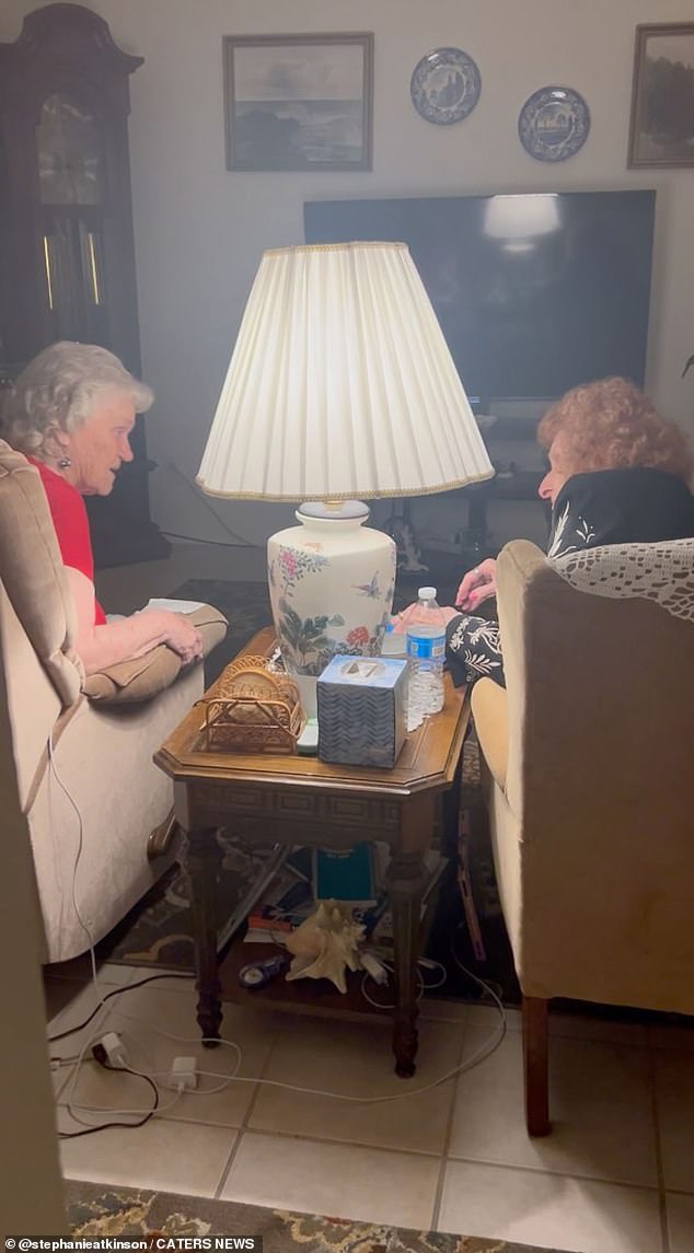 Stephanie Shivley captured the emotional moment between her great aunt and grandmother early in the morning, just before she and her grandmother were due to return.  Shirley told her sister not to say goodbye and that they would meet again