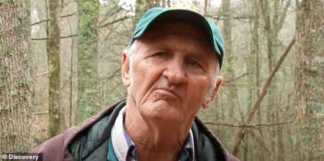 Reality star: Jim Tom Hedrick, a popular former star of the Discovery Channel reality series Moonshiners, has passed away at the age of 82.  A family member told TMZ that he had been suffering from kidney cancer and had recently undergone dialysis;  still from Moonshiners