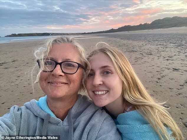 Caitlin's mother, Jayne Etherington (pictured: left), watched her daughter fight for her life for five months in an 