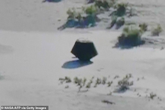 The capsule came to rest in the Utah desert on Sunday morning after being dropped by parachute