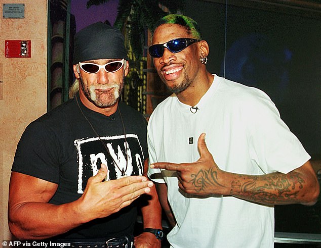 Rodman(R) famously appeared in WCW in the late 1990s, joining Hulk Hogan